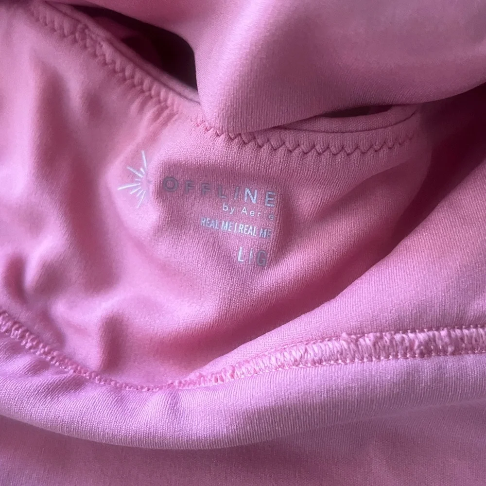 NWOT Offline By Aerie Real Me Strappy Strawberry Mist Sports Bra - Picture 3 of 4